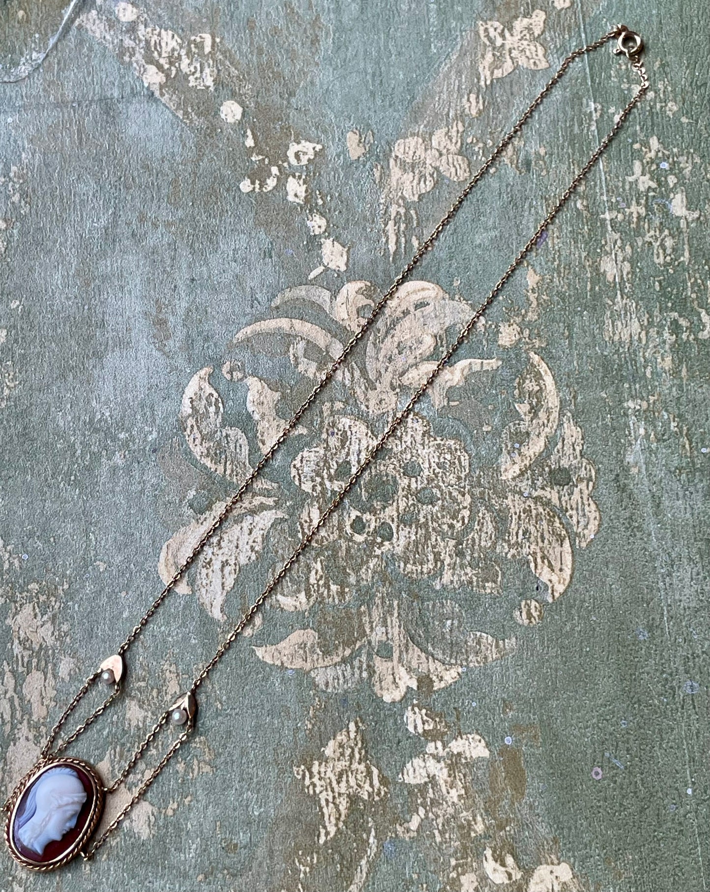 Elegante collana con cammeo, epoca vittoriana