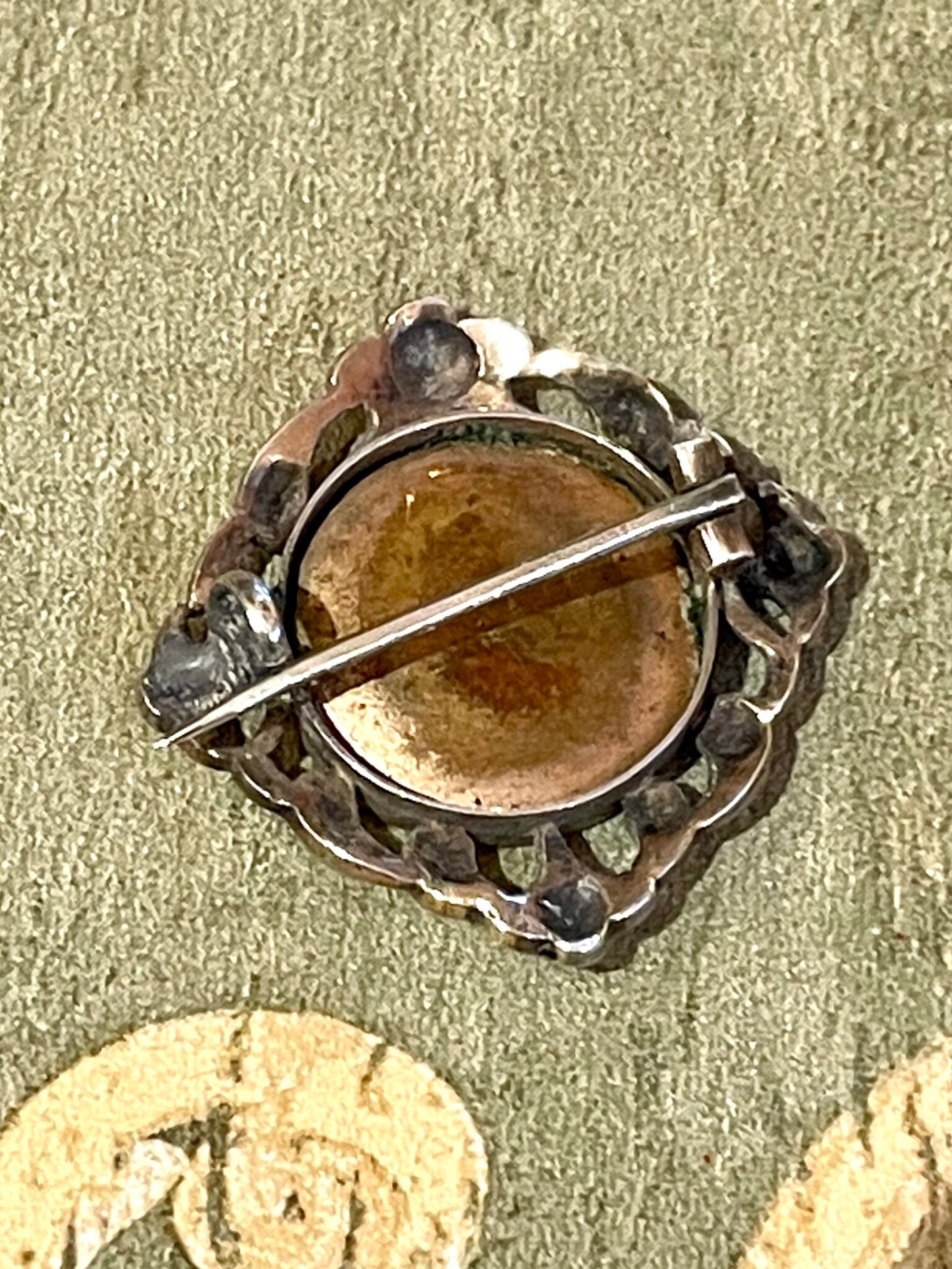 Silver brooch with miniature, Edwardian period