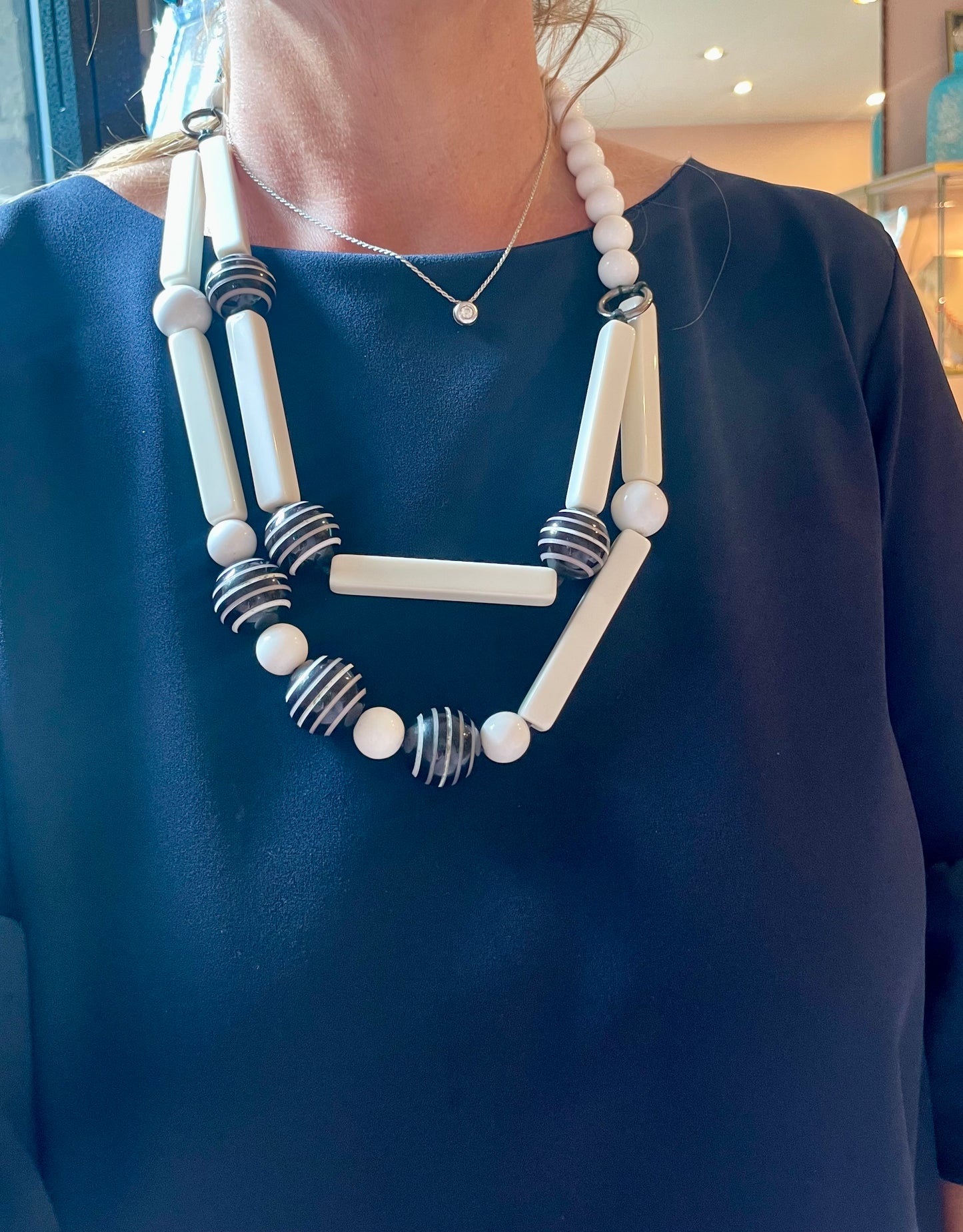 Collana Optical in lucite, anni ‘50/60