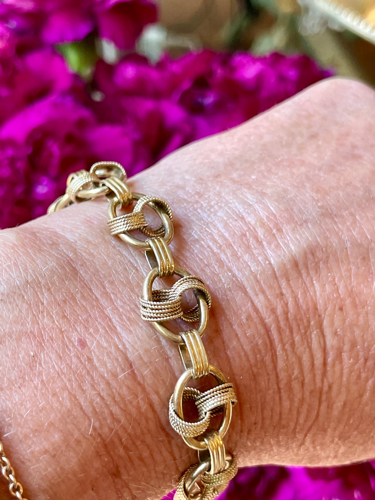 Bracciale Fancy Link in argento vermeil, anni ‘50