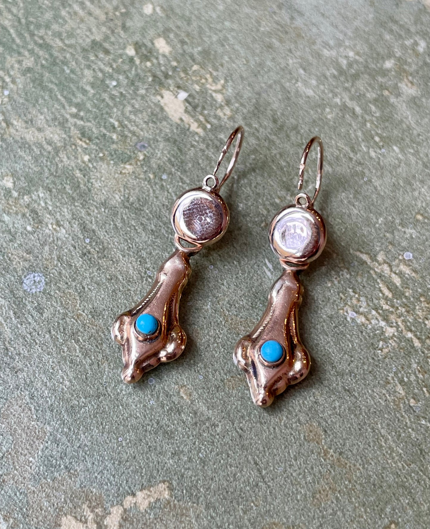 Deliziosi orecchini Jour et Nuit con turchesi, epoca vittoriana