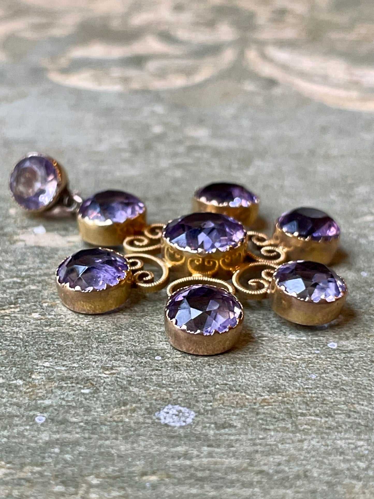 Pendente in oro e ametista, vittoriano