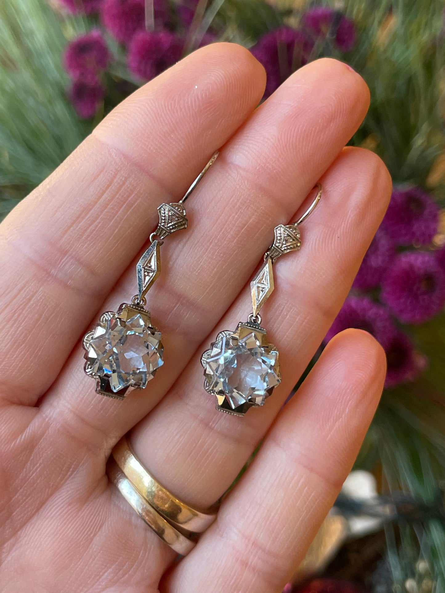 Stupendi orecchini con topazi azzurri, Art Deco