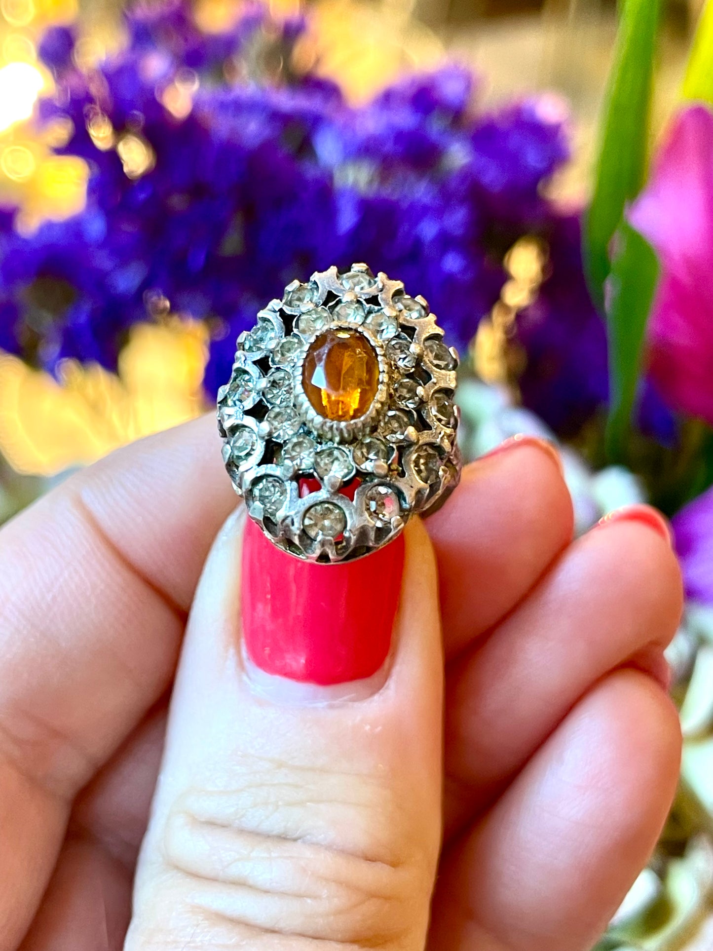 Indimenticabile anello in argento con topazio, anni ‘50