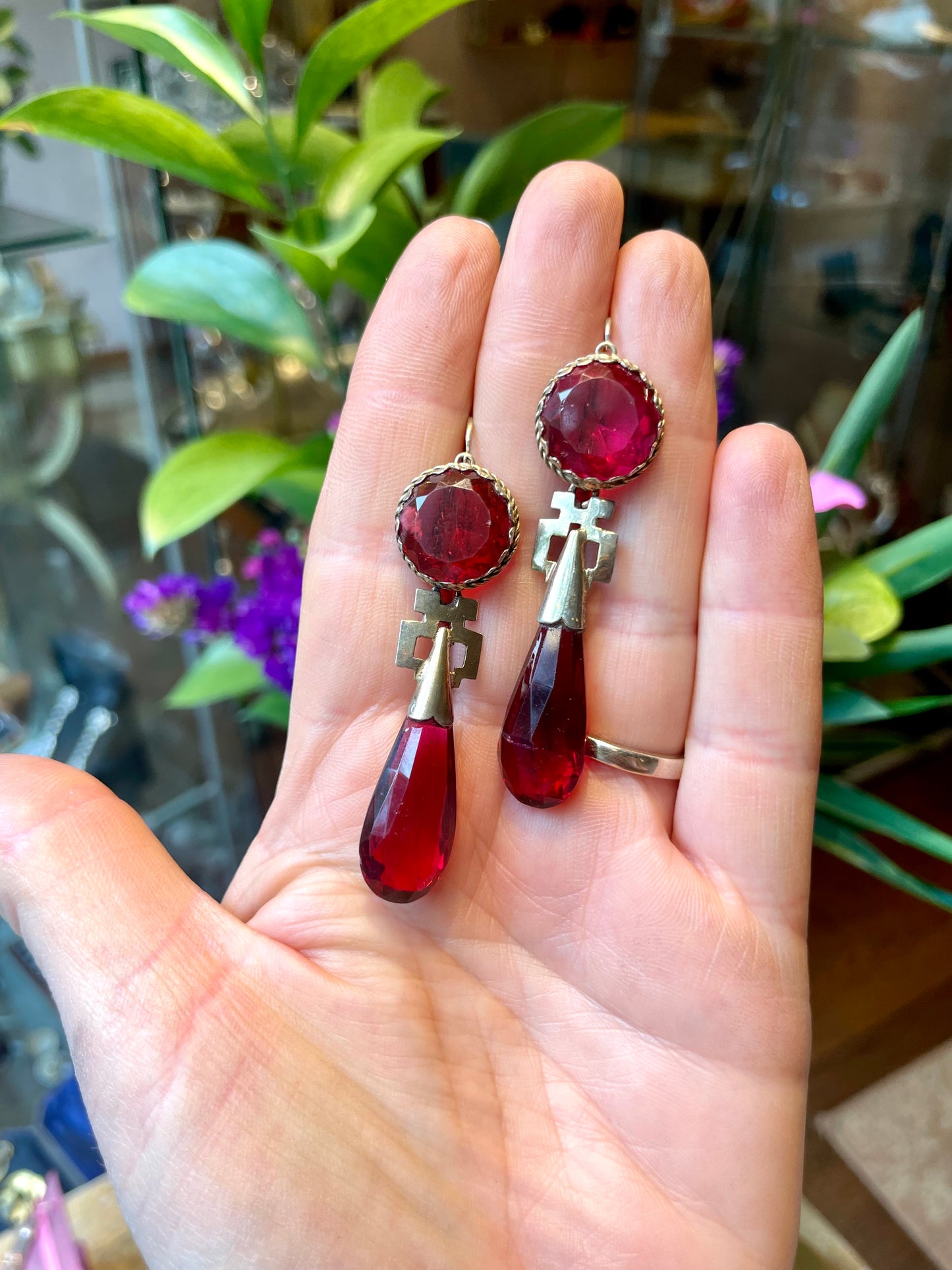 Meravigliosi orecchini Drop in paste e vermeil, 1810/20