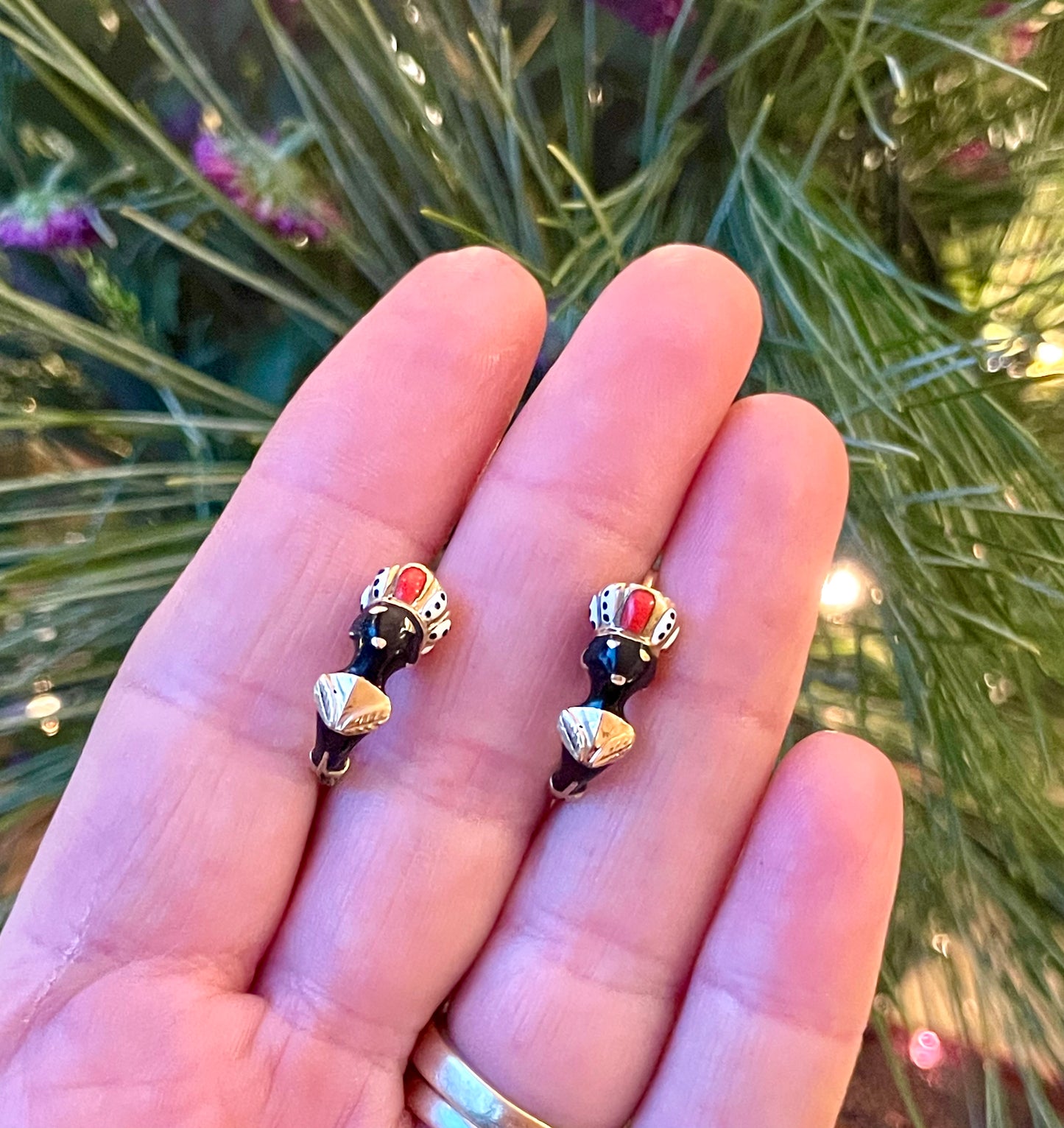 Splendidi orecchini Moretti in smalto, anni ‘50