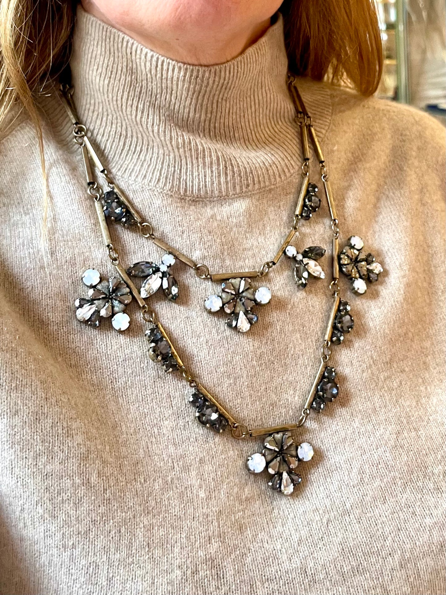 Stupenda collana con fiocchi di neve, anni ‘50/60