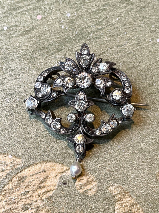 Spilla e pendente in paste e argento, Liberty