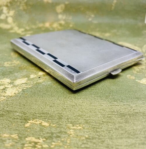 Cigarette box in silver and enamel, 1940s/50s