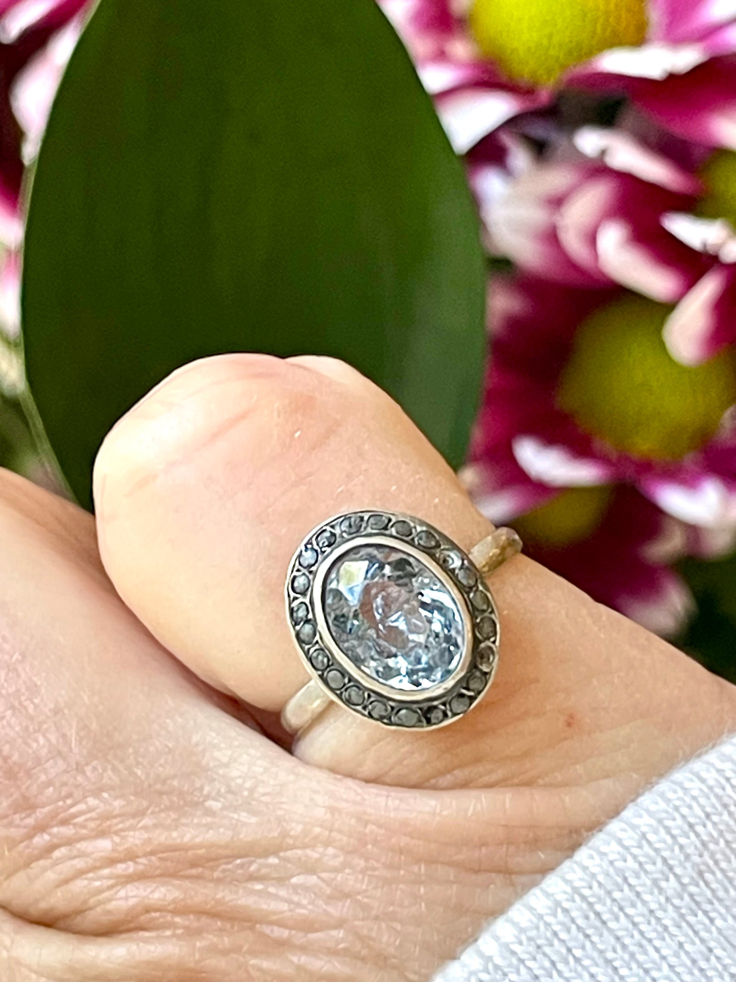 Anello Dolce romanticismo in argento e acquamarina