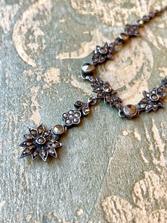 Girocollo Stella in argento e marcassite, anni ‘20/30