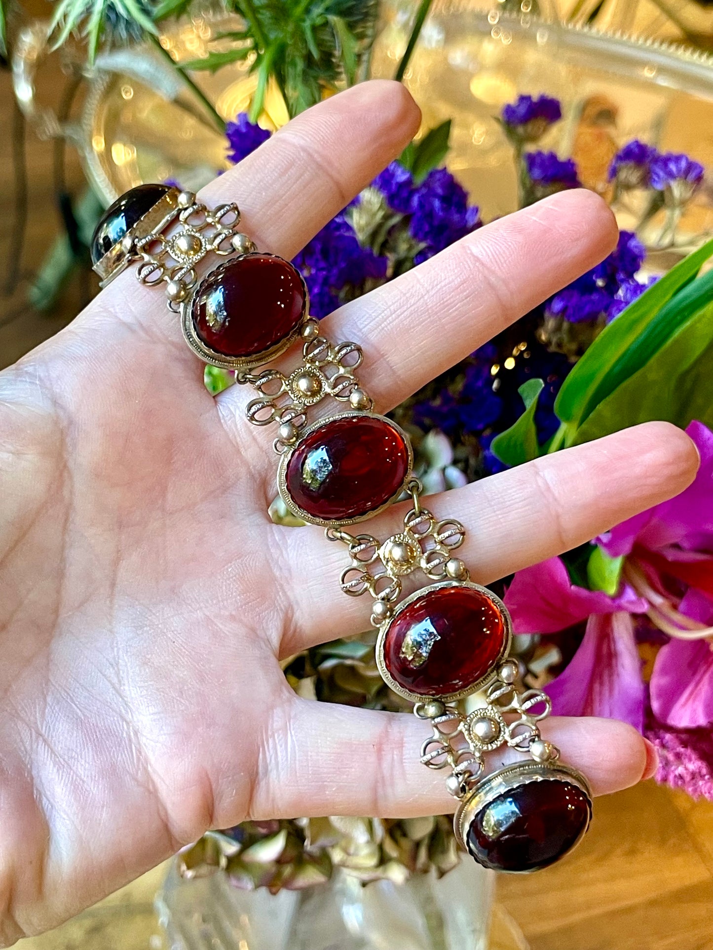 Affascinante bracciale in argento e paste, Francia, epoca Napoleone III