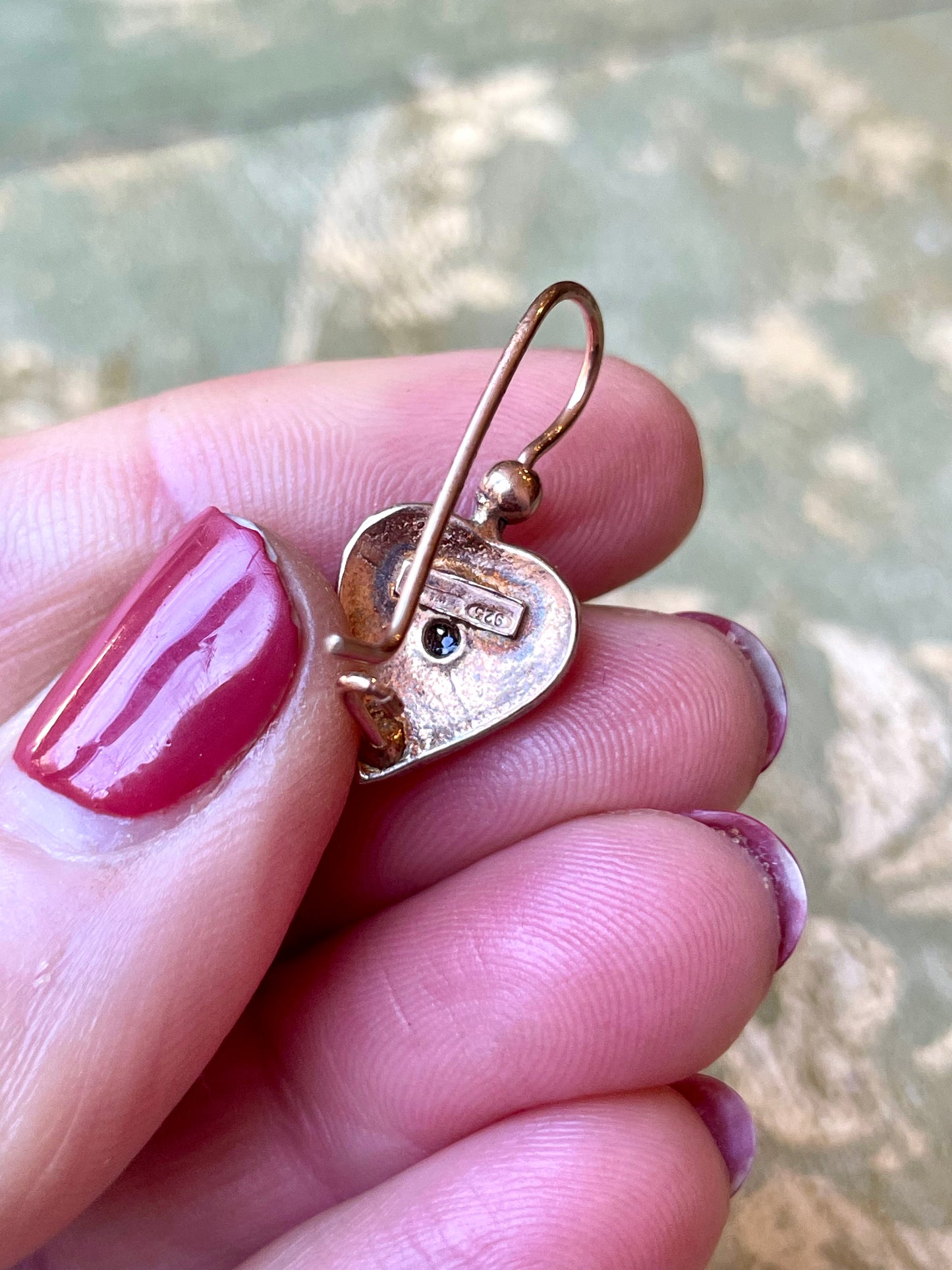 Romantici orecchini in argento rosa e perle, anni ‘80