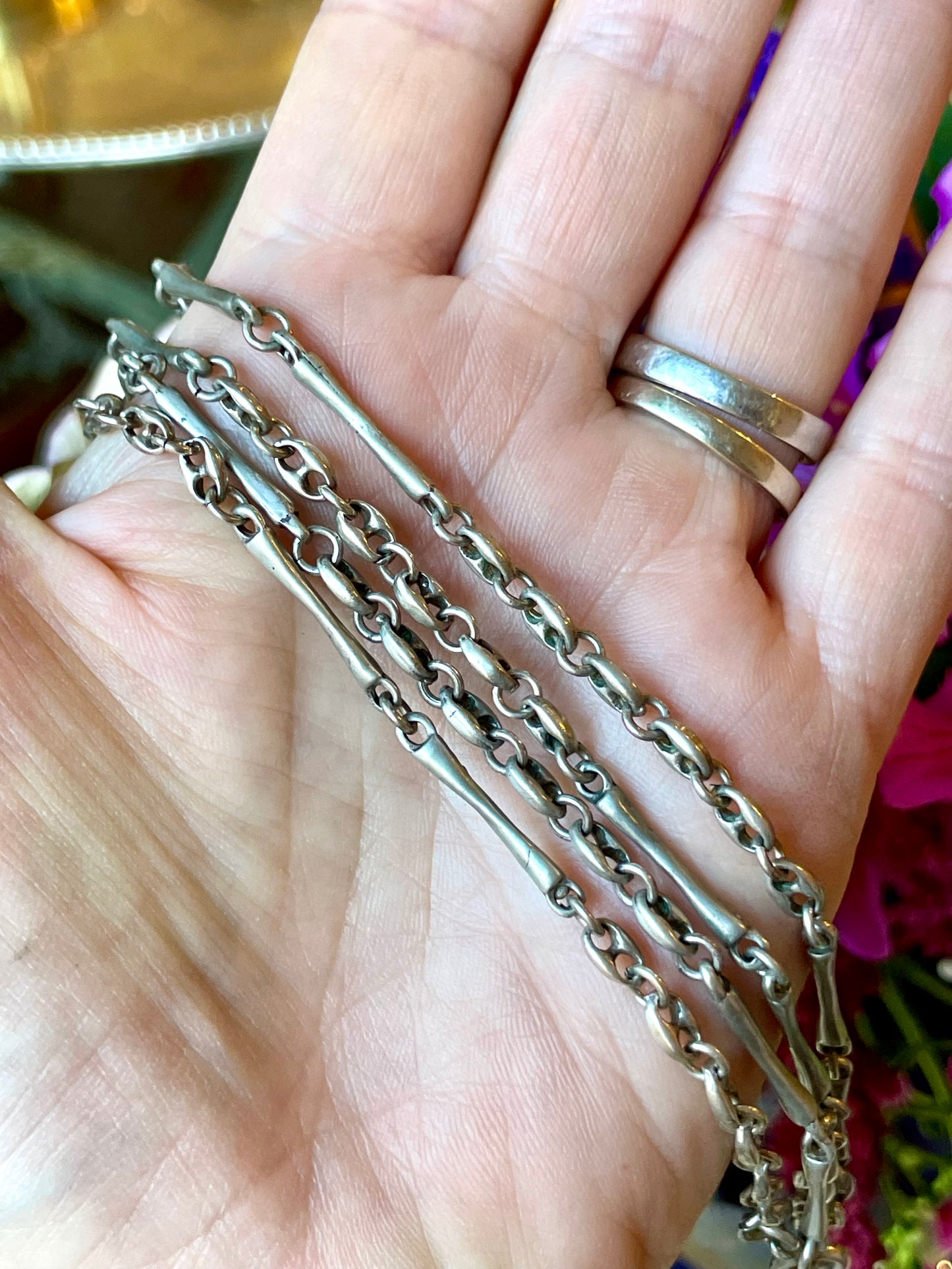 Lunga catena in argento, anni ‘50