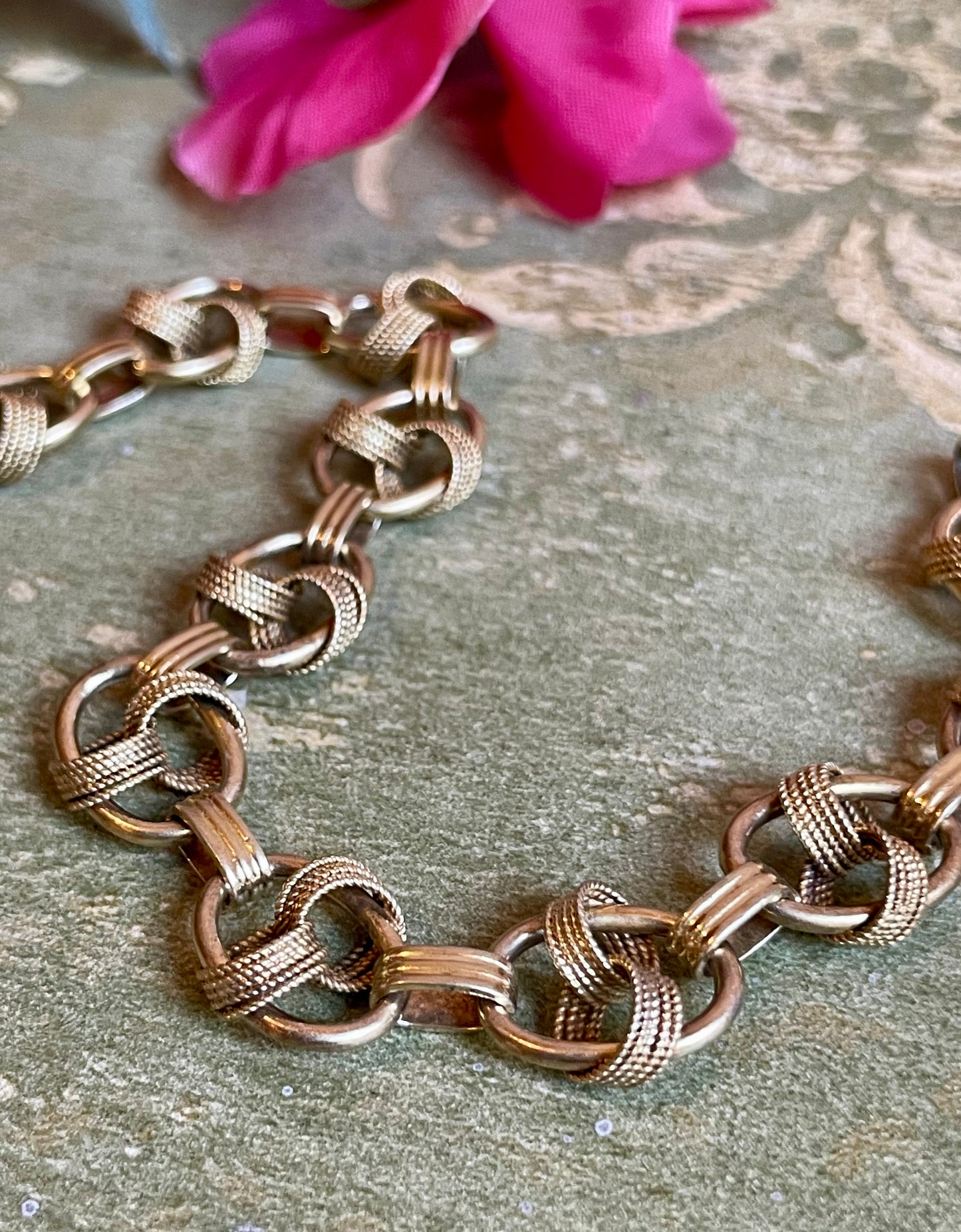 Bracciale Fancy Link in argento vermeil, anni ‘50