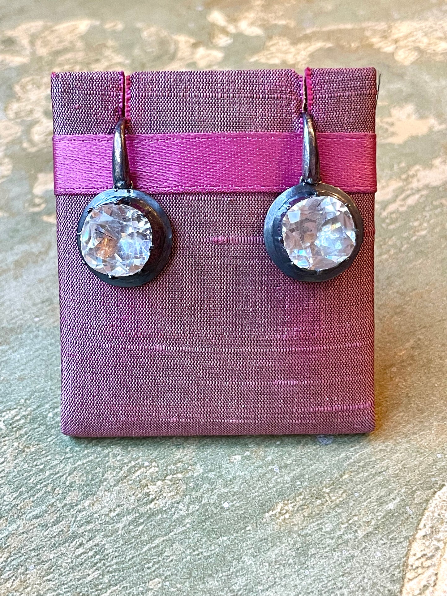 Magnifici orecchini in paste e argento, epoca edoardiana, 1900/1910