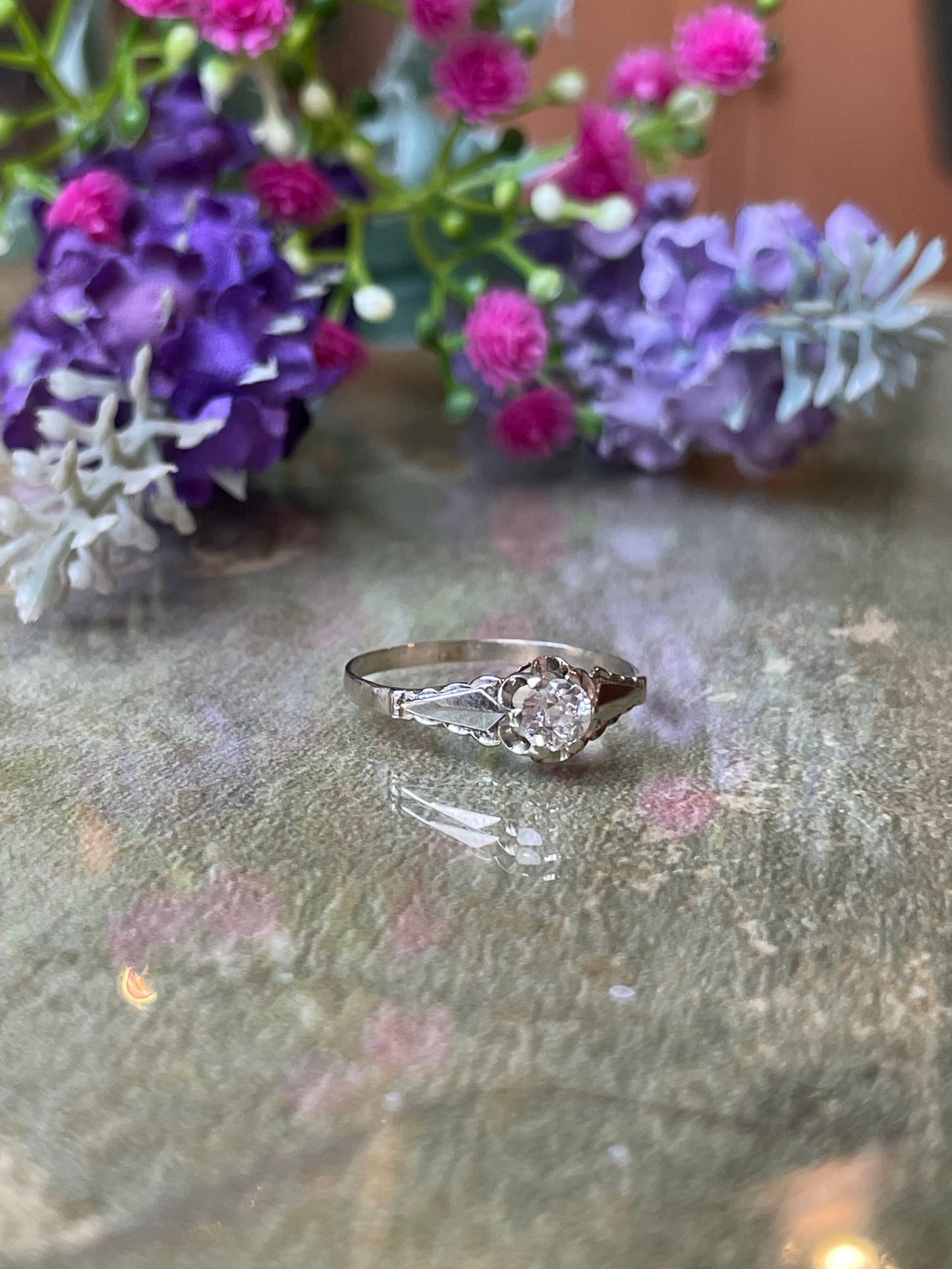 Anello Amore Eterno con diamante, anni ‘30/40
