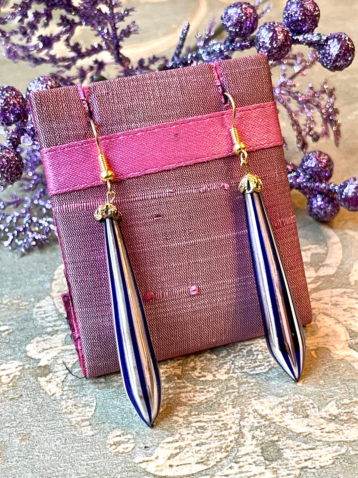 Luminosi orecchini in vetro di Murano, anni ‘40/50