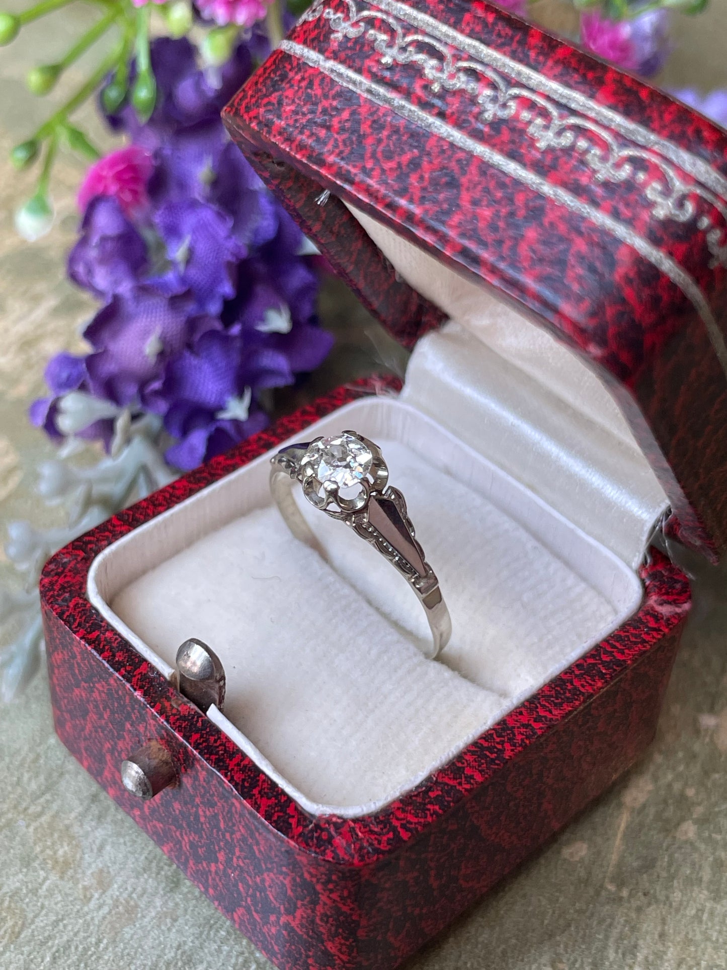 Anello Amore Eterno con diamante, anni ‘30/40