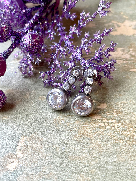 Orecchini punto luce in argento, anni ‘80