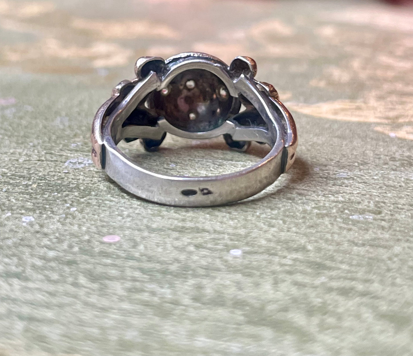 Elegante anello a palloncino in argento vermeil, Francia, 1940/50