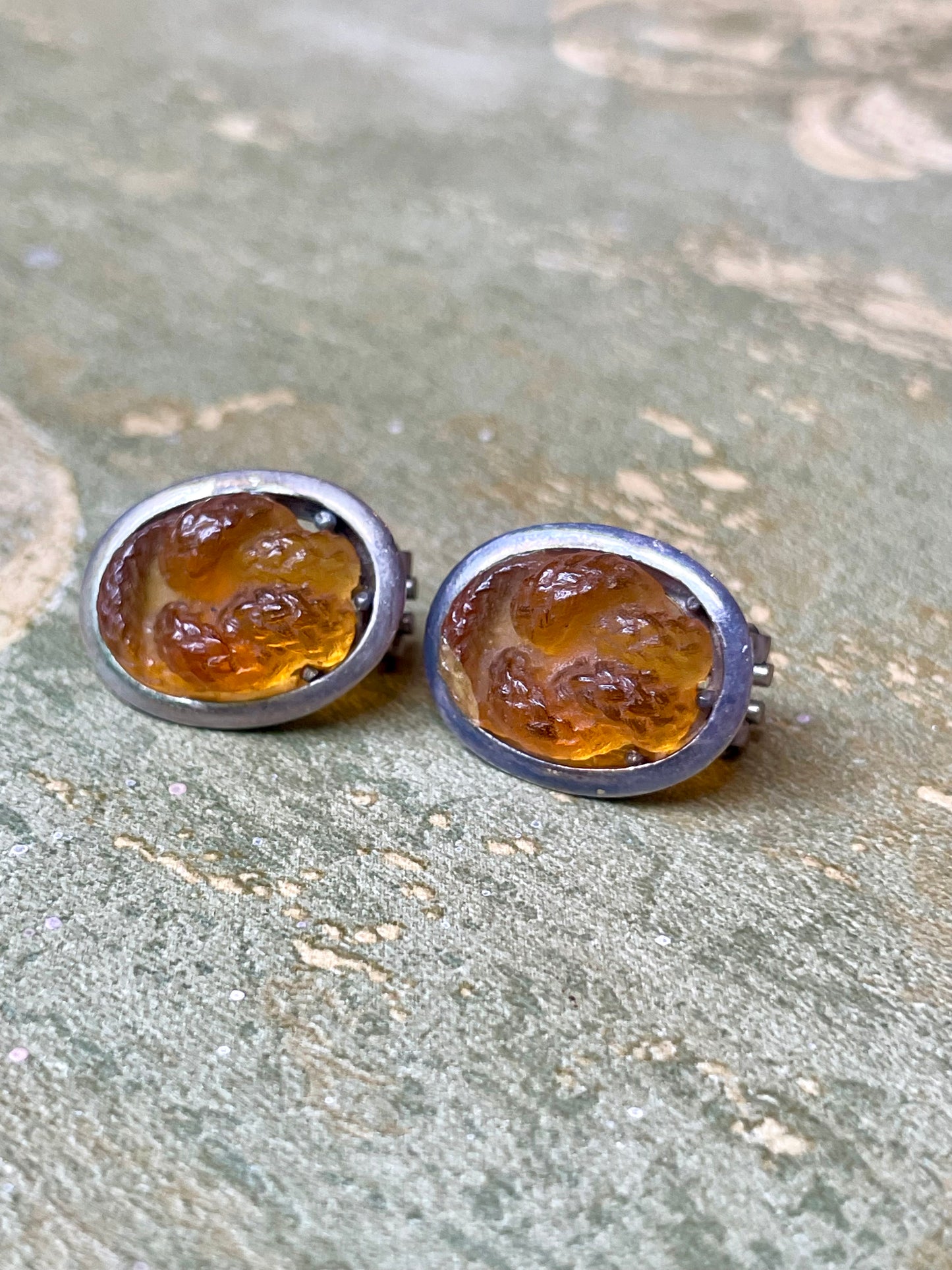 Orecchini in vetro Lalique e argento, anni ‘50/60