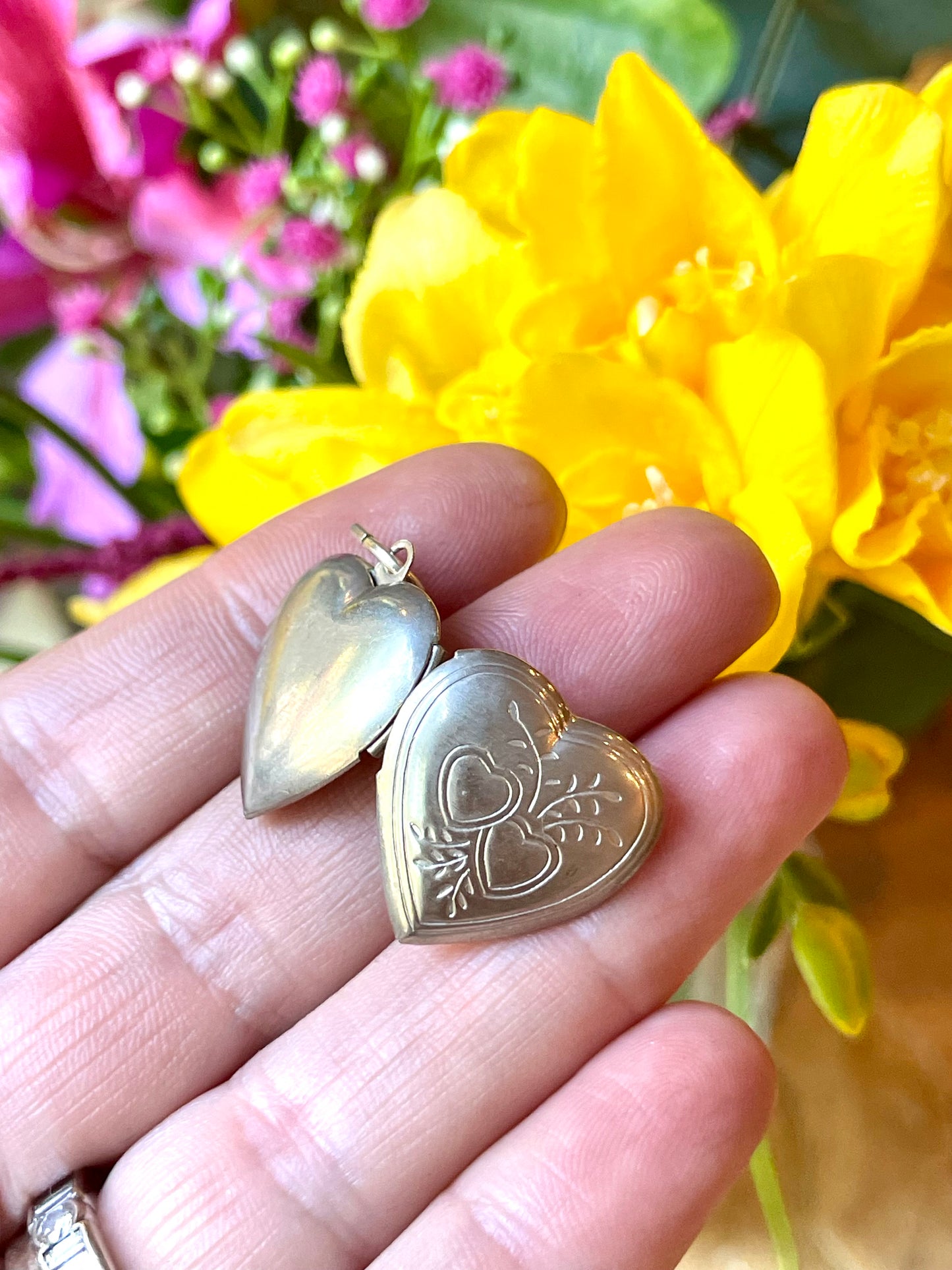 Heart Locket in argento, 1900/1910
