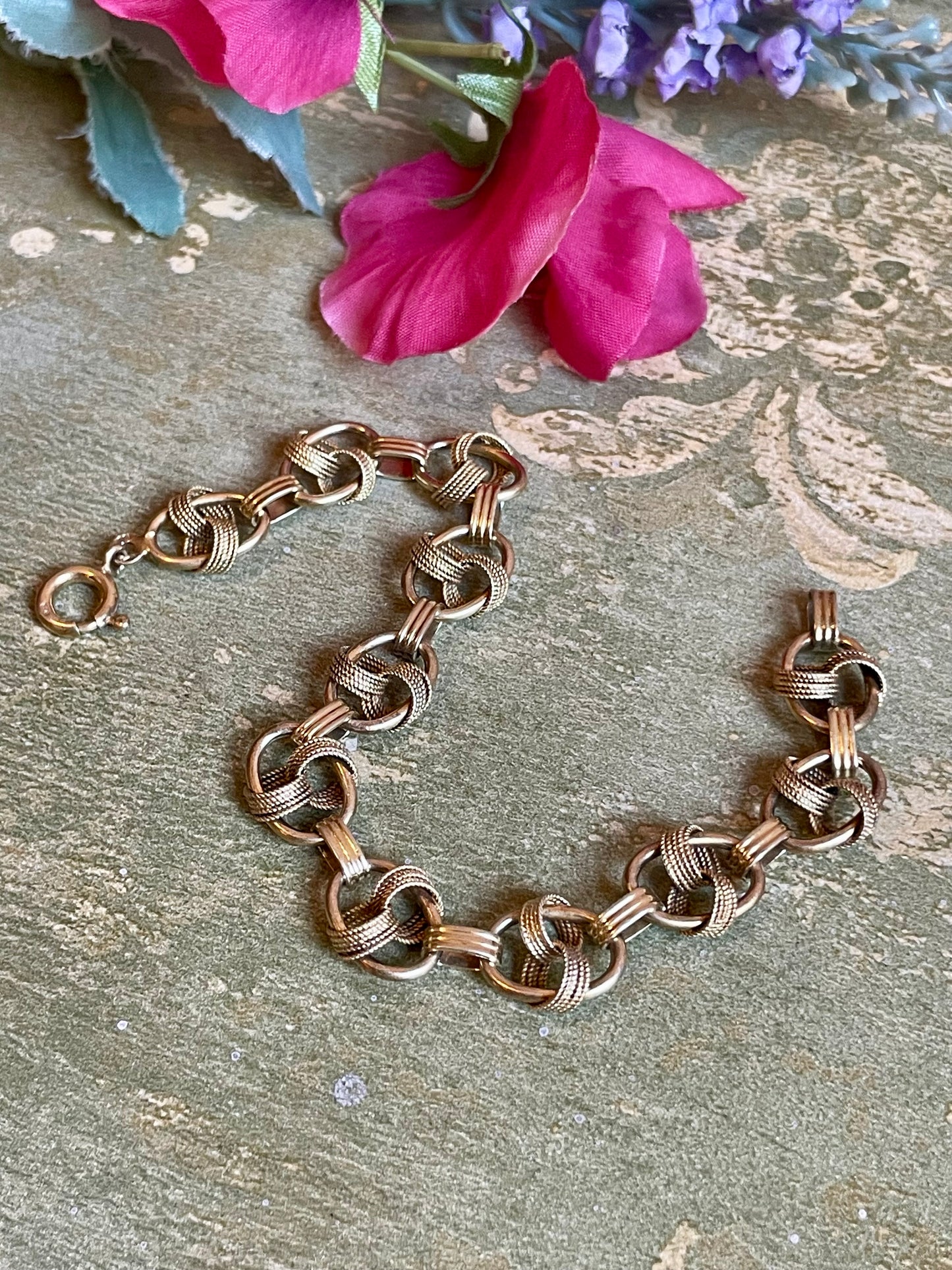Bracciale Fancy Link in argento vermeil, anni ‘50