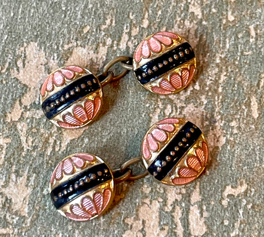 Enamel cufflinks, 1930s/40s