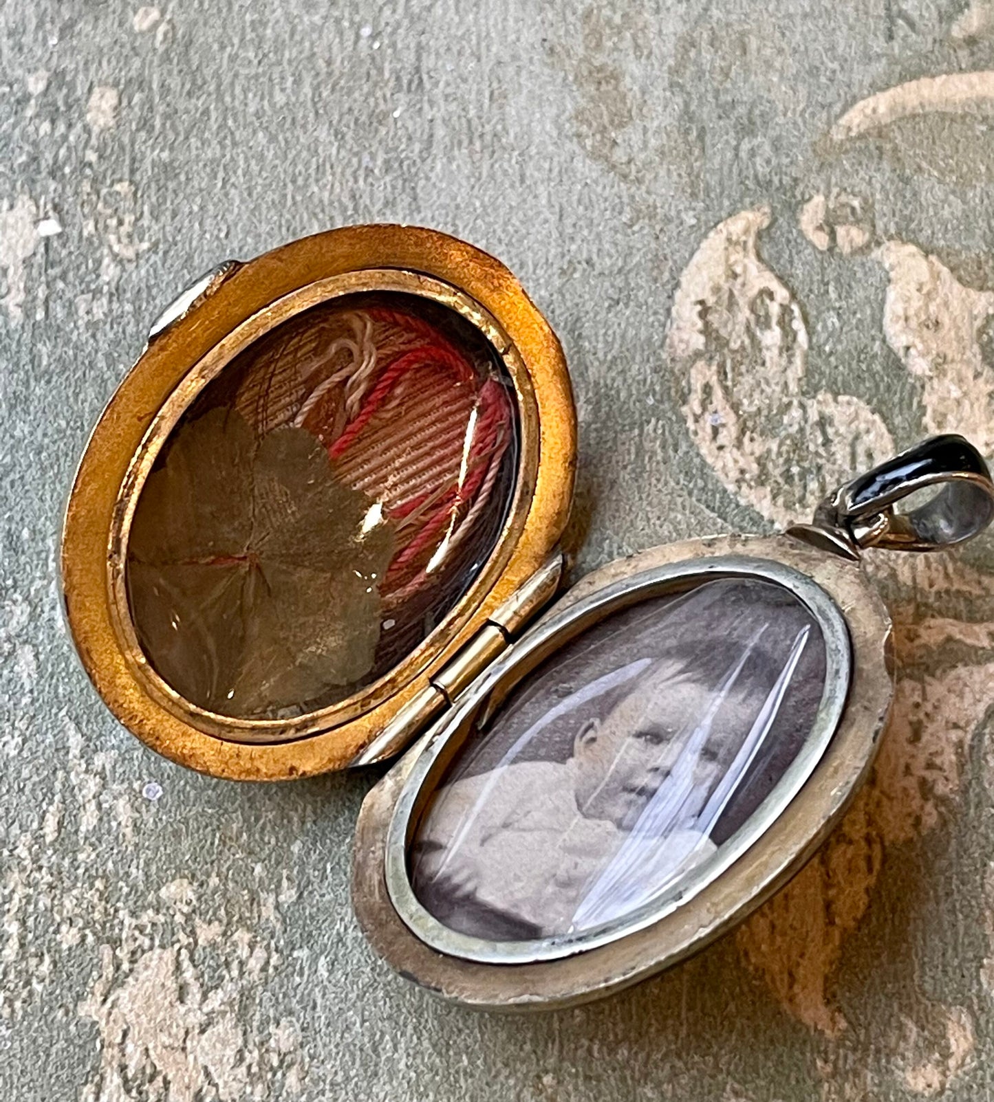 Enamel photo locket, Victorian