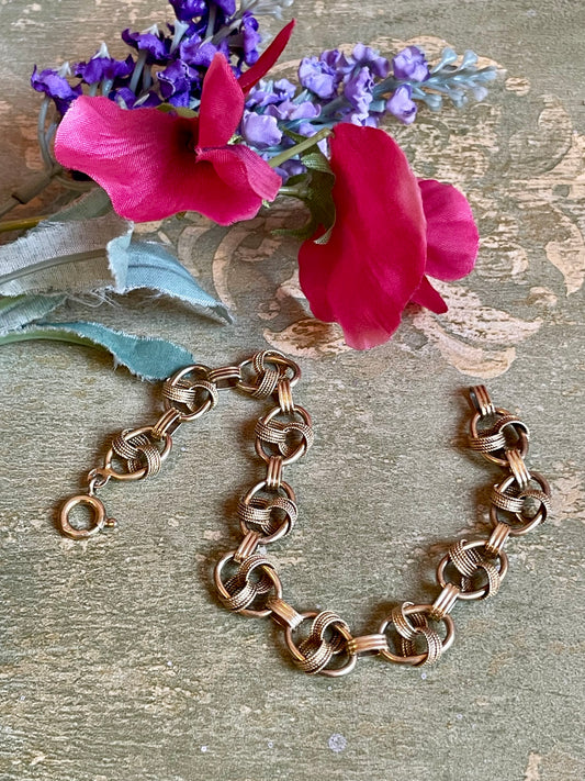 Bracciale Fancy Link in argento vermeil, anni ‘50