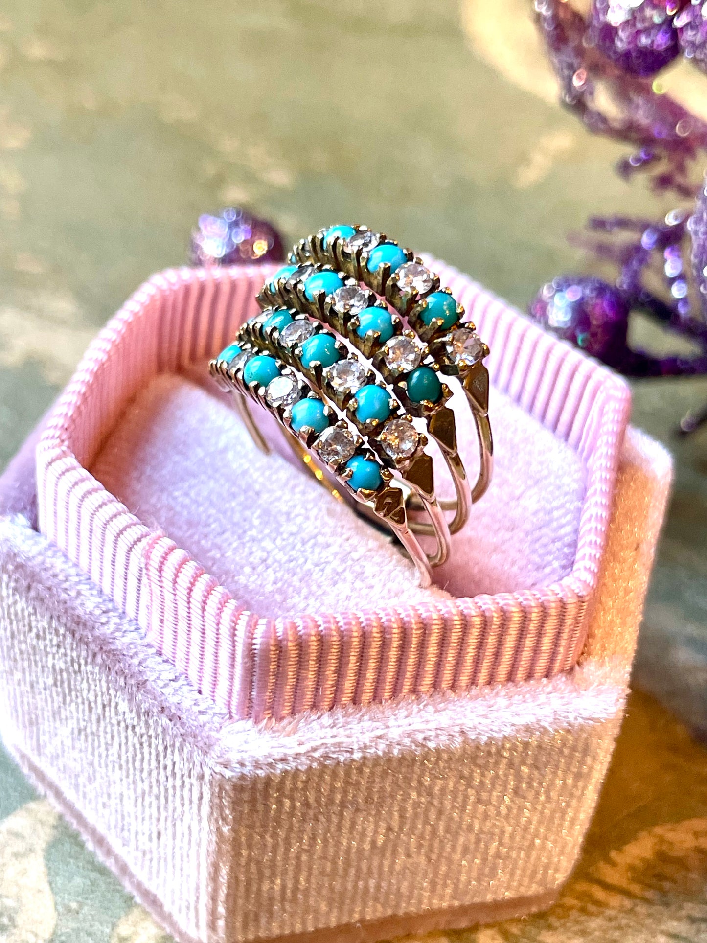 Anello Harem con turchesi naturali, epoca vittoriana