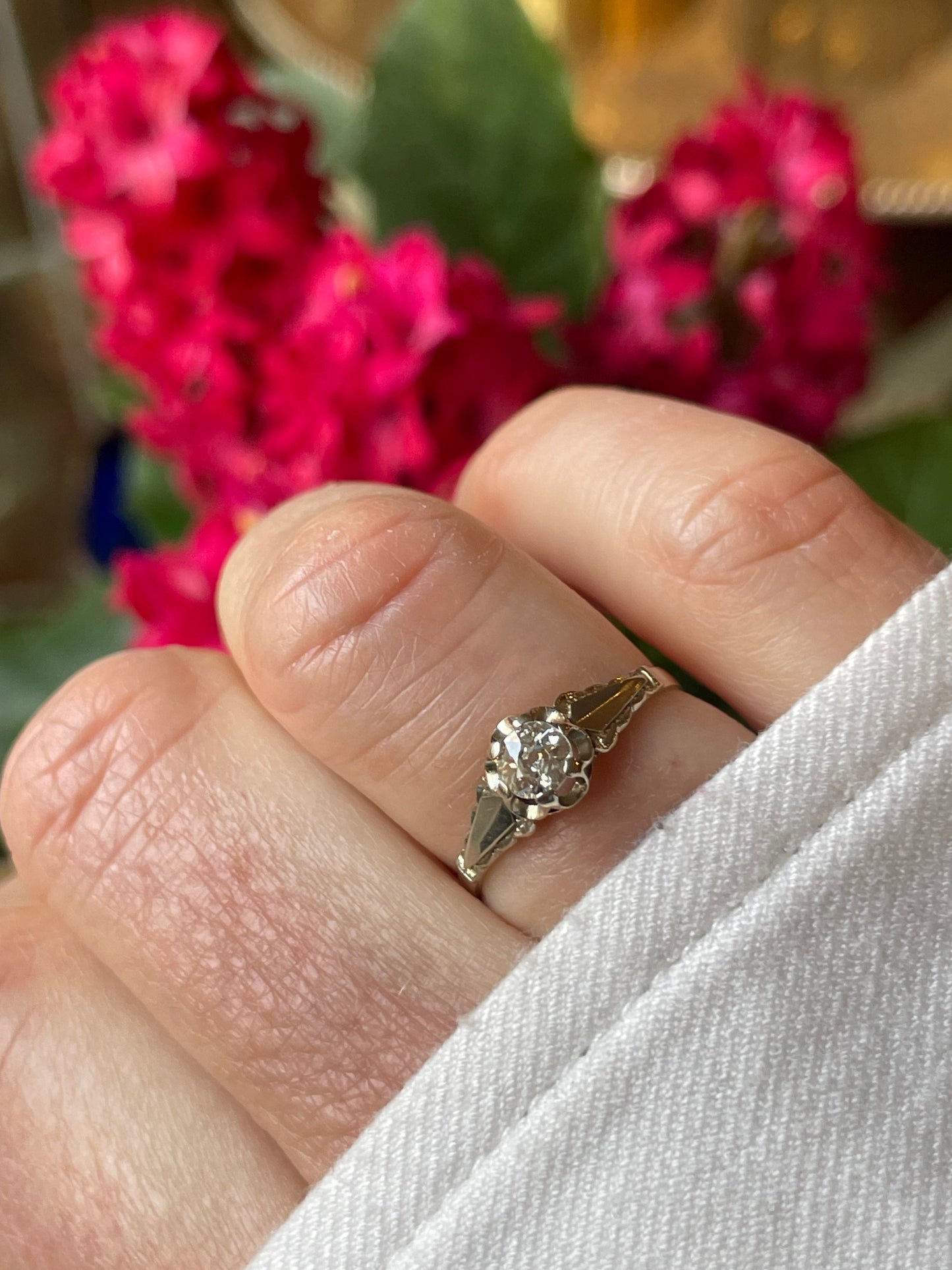 Anello Amore Eterno con diamante, anni ‘30/40