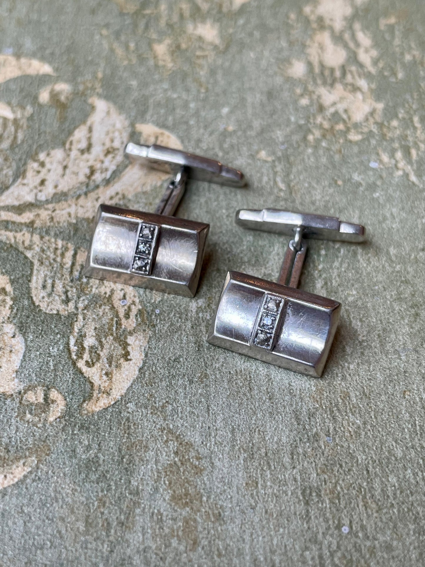 Silver cufflinks, 1940s/50s