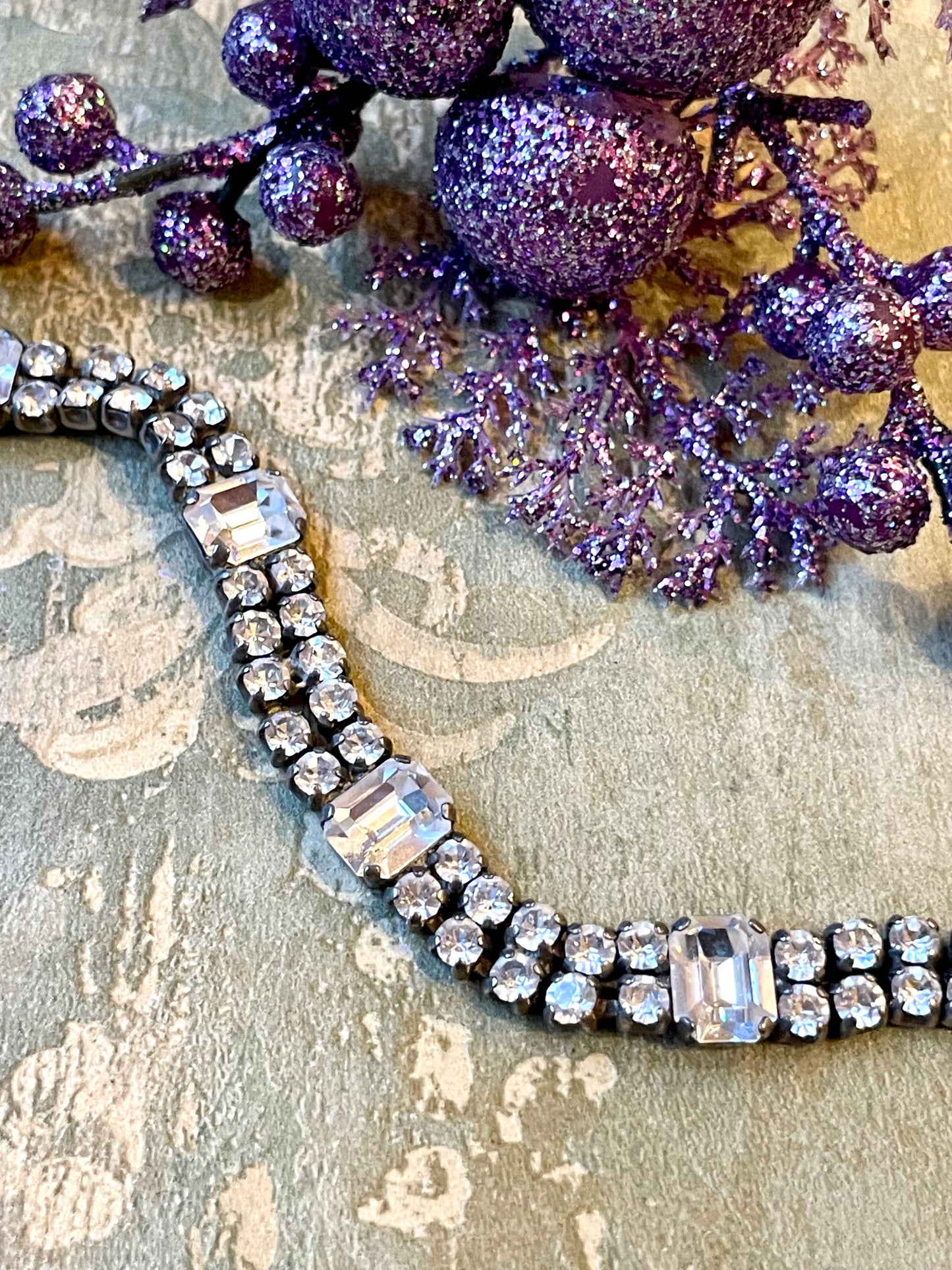 Bracciale tennis doppio con cristalli, anni ‘50