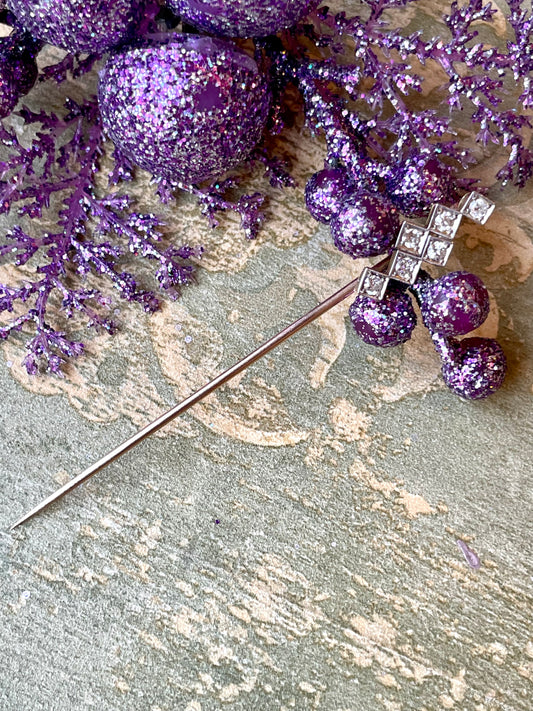 Spilla Scacchiera con diamanti, anni ‘40