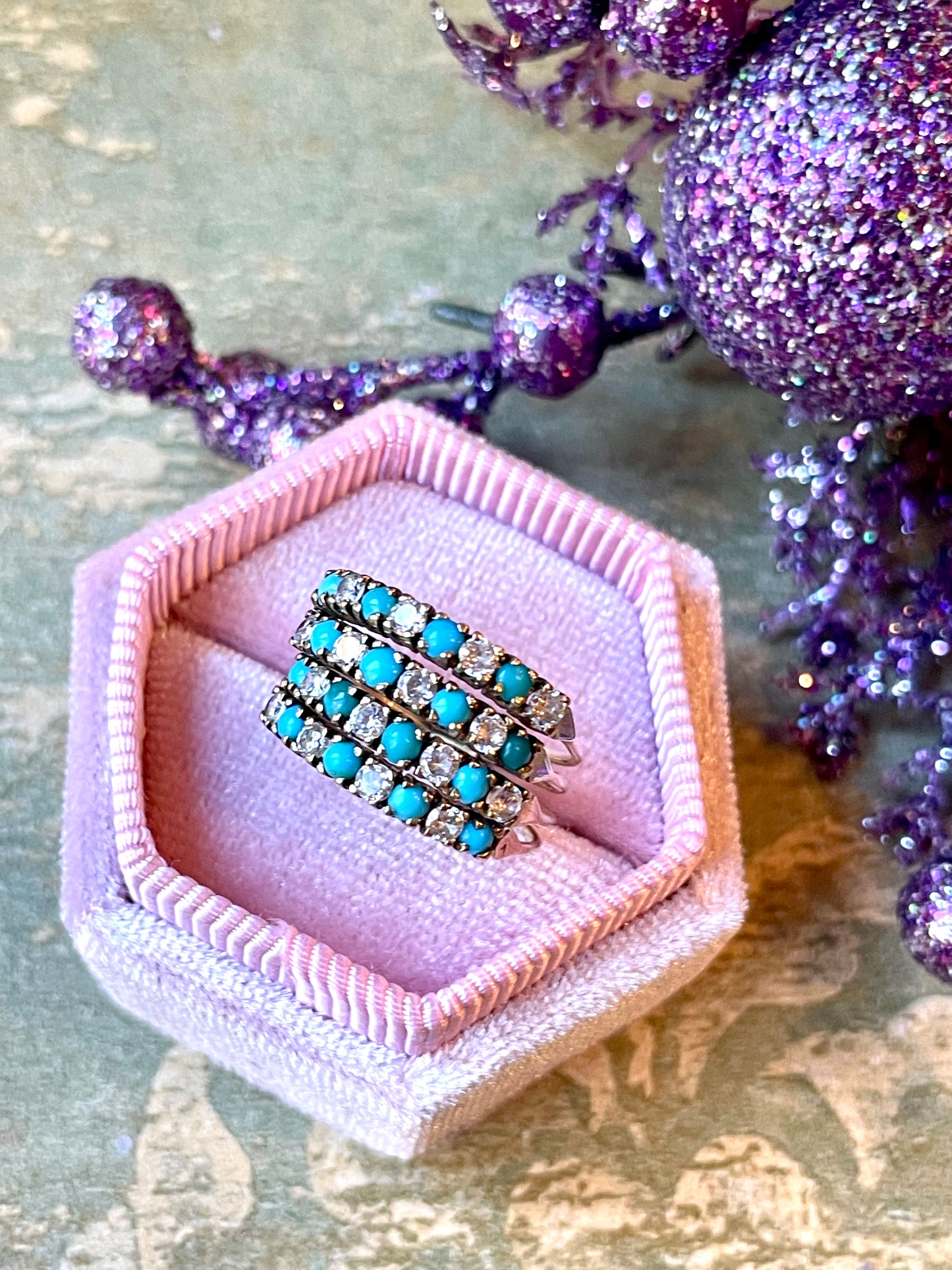 Anello Harem con turchesi naturali, epoca vittoriana