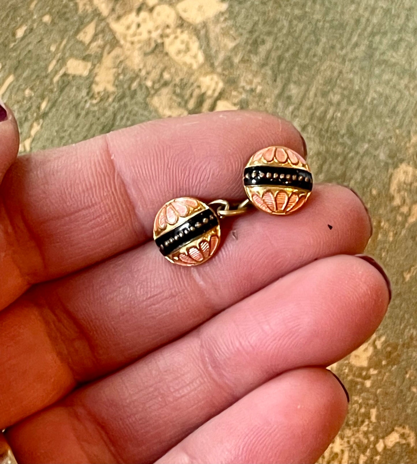 Enamel cufflinks, 1930s/40s