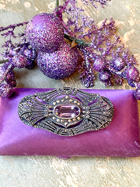 Meravigliosa spilla con ametista, Art Nouveau