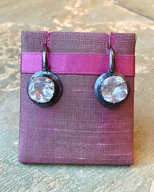 Magnifici orecchini in paste e argento, epoca edoardiana, 1900/1910