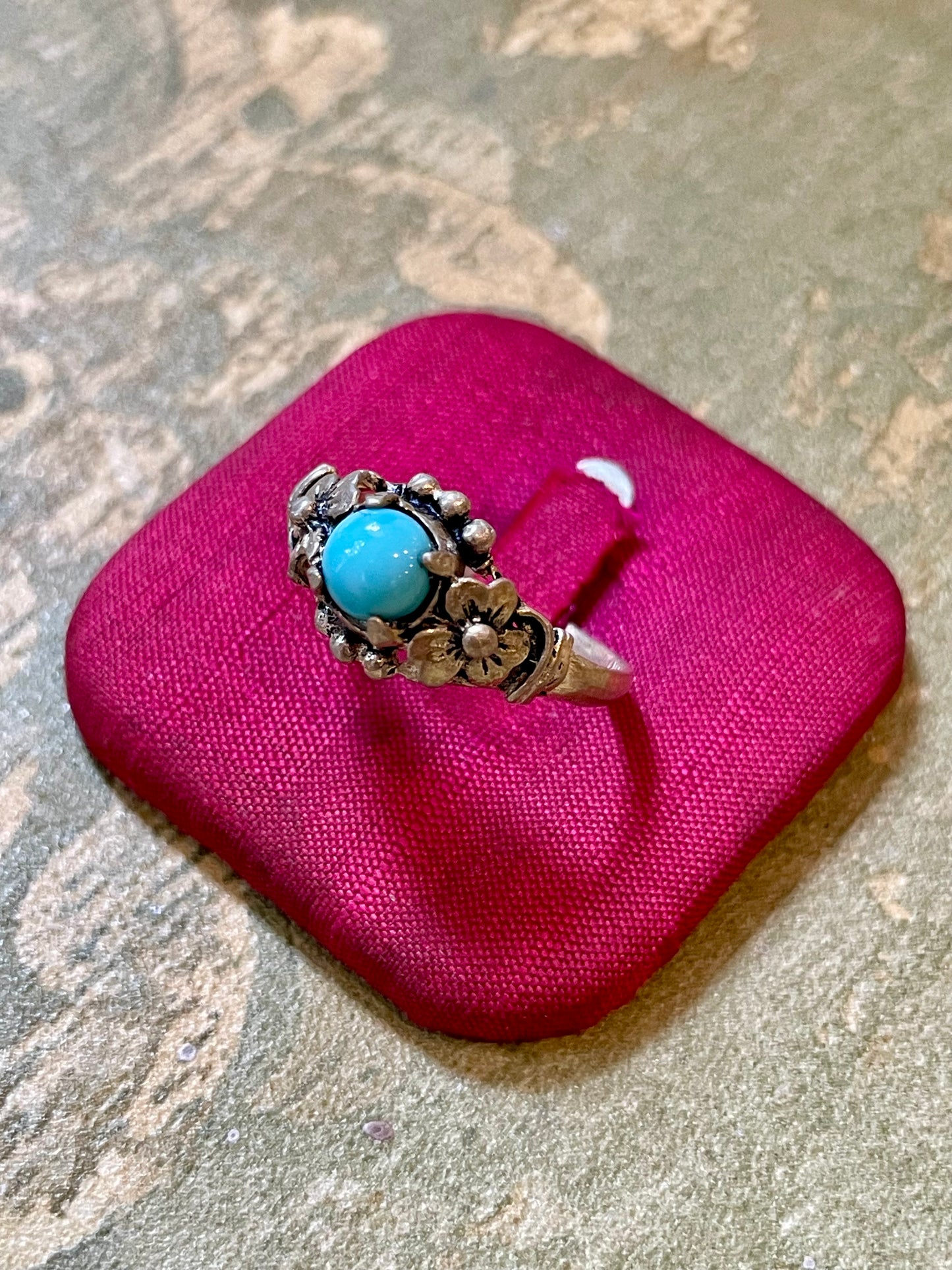 Romantico anello in argento con turchese naturale, 1910/20