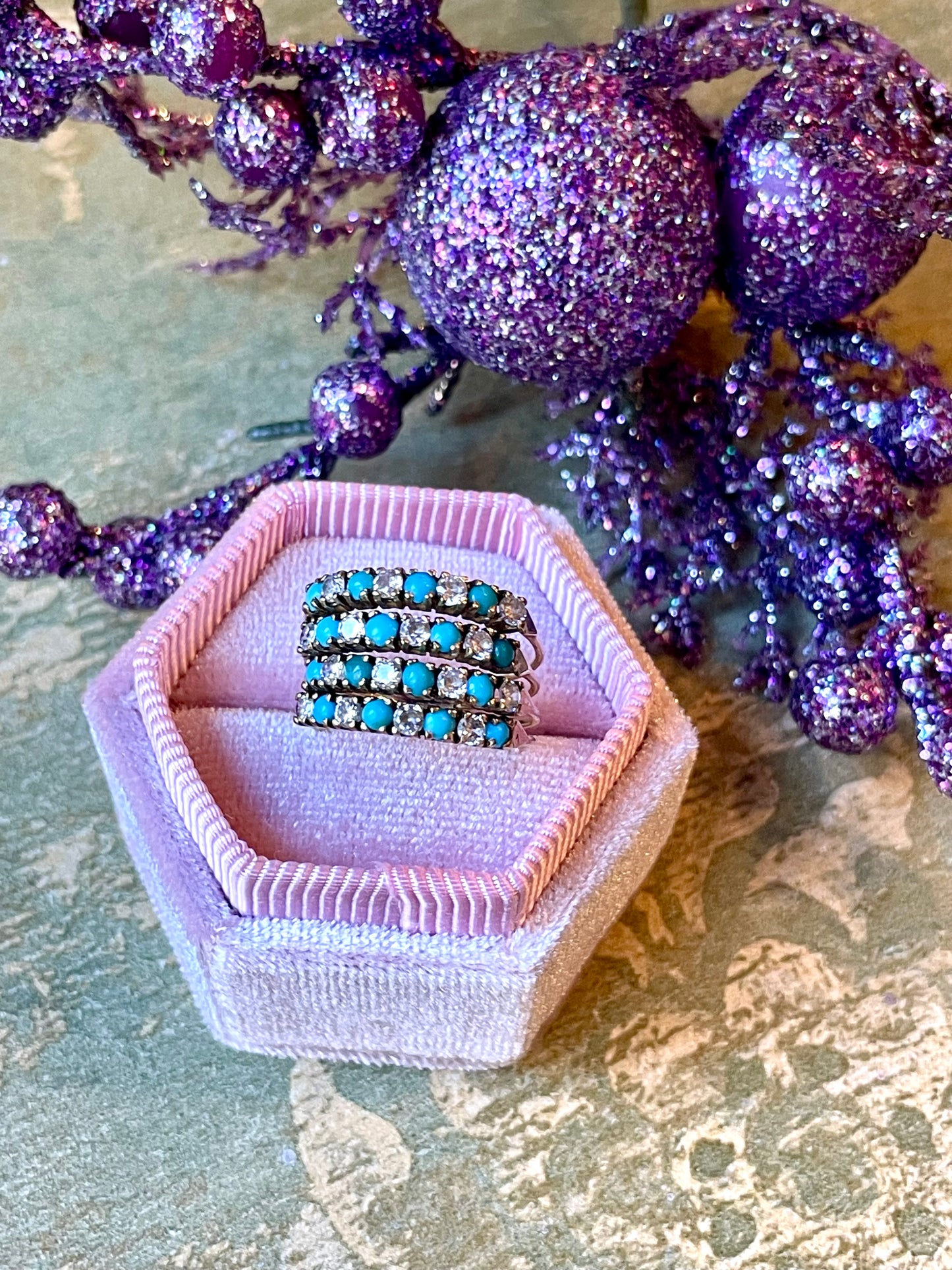 Anello Harem con turchesi naturali, epoca vittoriana