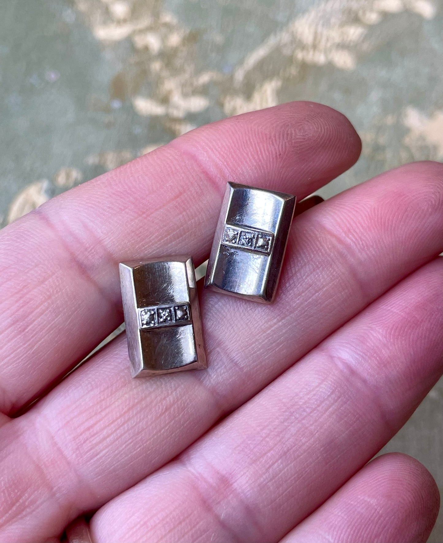 Silver cufflinks, 1940s/50s