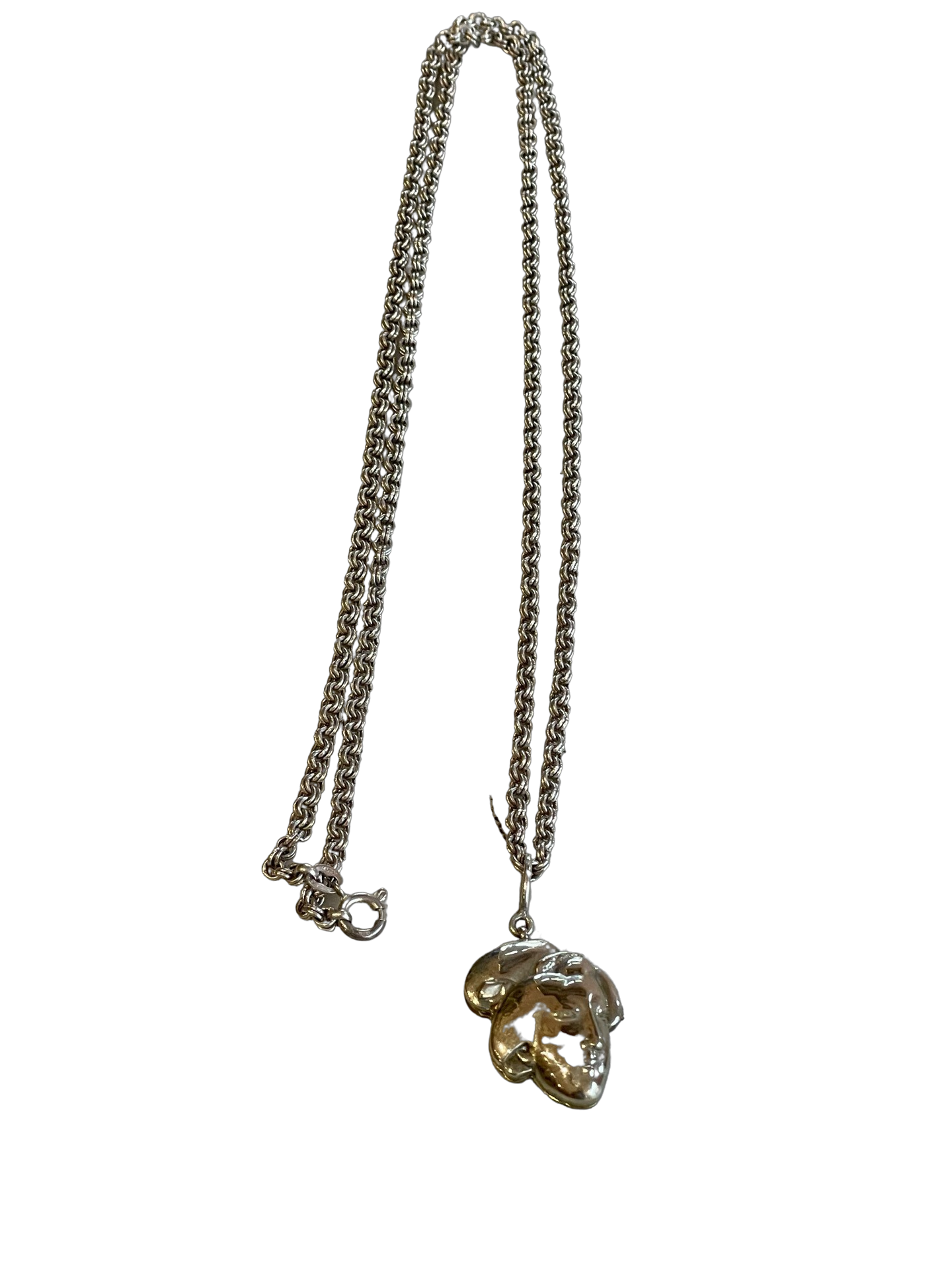 Collana in argento con locket con personaggio giapponese, epoca edoardiana