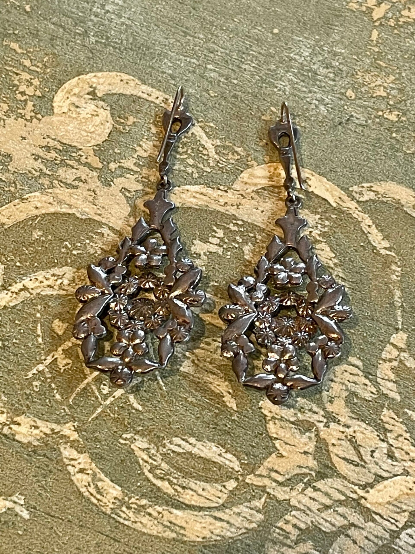 Paste and silver earrings, late 19th century, early 20th century