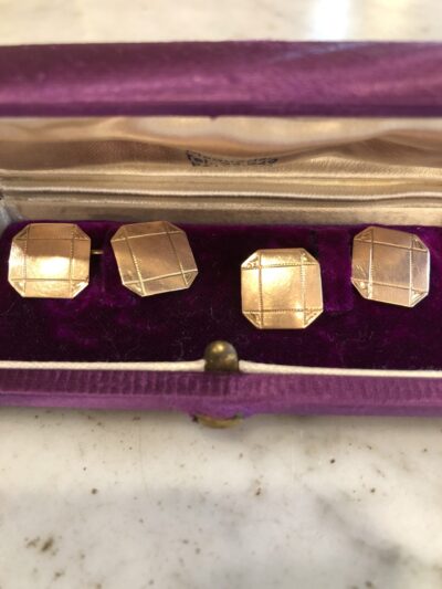 Rose gold cufflinks, 1940s