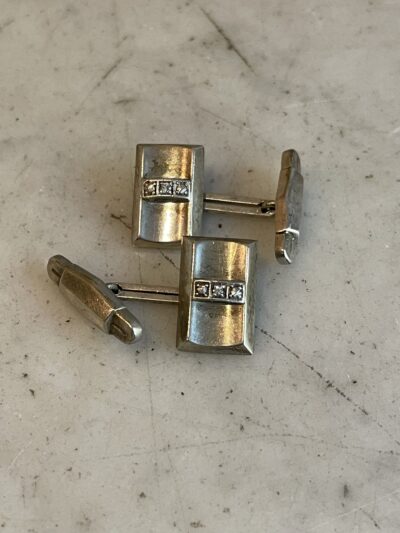 Silver cufflinks, 1940s/50s